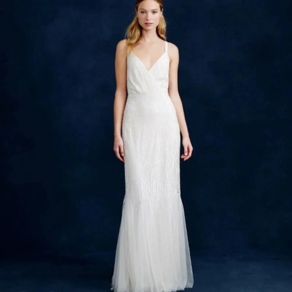 J. Crew Dresses & Skirts - J Crew Harper Beaded Mermaid Wedding Dress Gown NWT Size 4